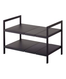 tower 伸縮シンク下ラック 2段 タワー D30 ブラック