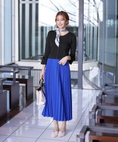 Tiaclasse L 【洗える】袖口フレアリボンニットカーディガン