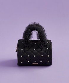 Maison de FLEUR チュールハンドルラインストーンボストンバッグ