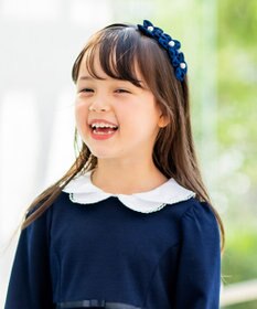 ANY KIDS シフォンパール×お花 キッズカチューシャ