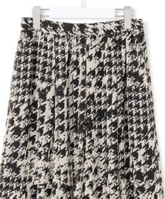 23区 S 【洗える】ハウンドトゥースアートプリント ギャザー スカート