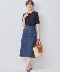 組曲 【ストレッチ】ミッドデニム フレアスカート