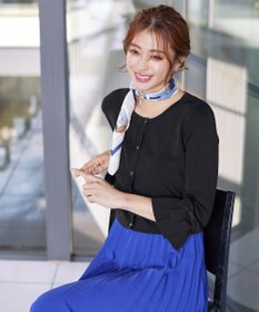 Tiaclasse L 【洗える】袖口フレアリボンニットカーディガン