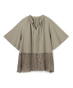 UNFILO L レースヘム ギャザーブラウス