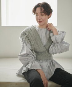 #Newans 【洗える】カシミヤブレンドバルキーデザインニットベスト