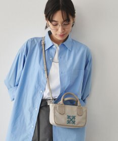 russet 《モノグラム刺繍》コーデュラナイロン2WAYミニショルダーバッグ（CE-1778）