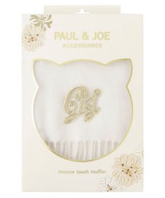 MOONBAT PAUL & JOE ACCESSOIRES ”PJ”ロゴブローチ付きムースタッチマフラー（パッケージ入り）