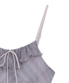 earth music&ecology フロントリボンチェックミニキャミワンピース