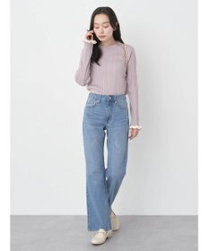 earth music&ecology 配色フリルニットプルオーバー