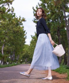 Tiaclasse L 【洗える】袖口フレアリボンニットカーディガン