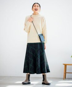 ANY 【ウエストゴム・洗える】タータンマーメイドスカート