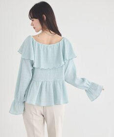 earth music&ecology 【予約】ラッフルカラーカットブラウス