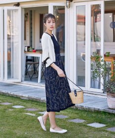 Tiaclasse L 【洗える】袖口フレアリボンニットカーディガン