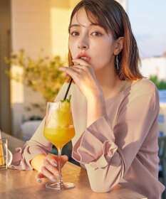 Tiaclasse L 【洗える】袖口フレアリボンニットカーディガン