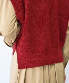 muuc 〈うっとり柔らか上質な極細繊維〉〈前身頃は希少なモヘアとシルク×後ろ身頃はウール100%〉フラワージャカード ベスト