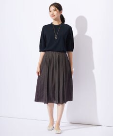 J.PRESS LADIES L 【洗える】レーヨンエリートストレッチ ギャザースリーブ ニット