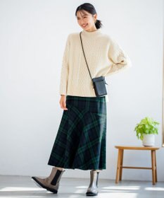 ANY 【ウエストゴム・洗える】タータンマーメイドスカート