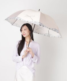MOONBAT 【耐風傘/ジャンプ傘】ランバン オン ブルー (LANVIN en Bleu) リボン 花柄 長傘 サテンプリント