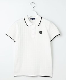 23区GOLF 【WOMEN】フラッグジャガードニットポロシャツ ストレッチ 半袖