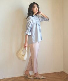 Feroux 【洗える】スタンドネックシャーリング ブラウス