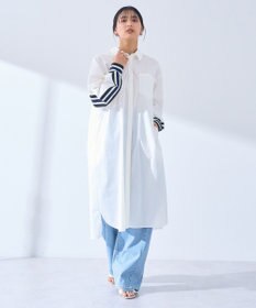 YECCA VECCA リブMIXシャツワンピース