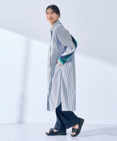 YECCA VECCA リブMIXシャツワンピース