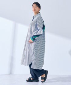 YECCA VECCA リブMIXシャツワンピース