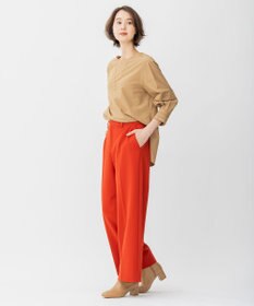 自由区 【WEB限定カラーあり/洗える/撥水加工】TRギャバ ワイドクロップドパンツ