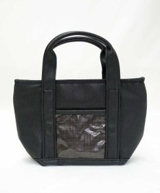+RING 【合皮/しぼ加工】手提げミニバッグ synthetic leather mini bag black SR405