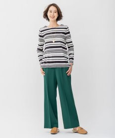 自由区 L 【WEB限定カラーあり/洗える/撥水加工】TRギャバ ワイドクロップドパンツ