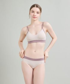 une nana cool 綿ベア天竺 カラーブロッキング ノンワイヤーブラジャー