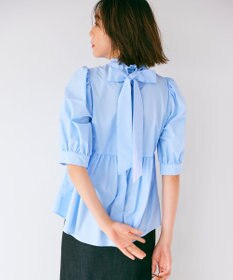 Feroux 【新色追加・ONWARD CROSSET MAG掲載】バックリボンパフスリーブ ブラウス