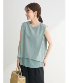Green Parks 異素材レイヤードノースリーブブラウス