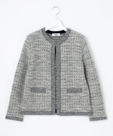 J.PRESS LADIES 【洗える】TWEED KNIT カーディガン