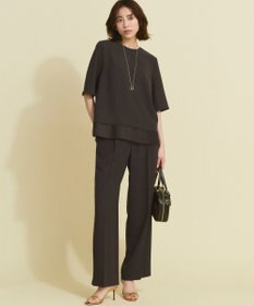 23区 【新色追加/Oggi掲載】ストレッチジョーゼット シアーコンビ カットソー