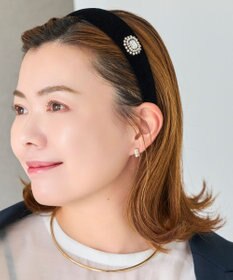 Phoebe <オンワード限定セット>パール&バーライトフィットイヤリング×クラッシービジューカチューシャ ゴールド