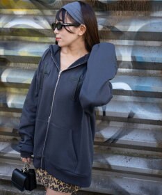 WEGO 【裏起毛/セットアップ対応】グラフィック裏起毛ZIPビッグパーカー