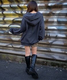 WEGO 【裏起毛/セットアップ対応】グラフィック裏起毛ZIPビッグパーカー