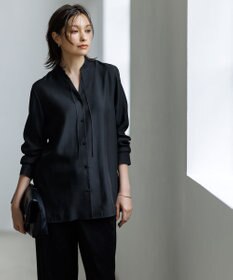 ICB L 【接触冷感・洗える】Cu/Peソフトツイル デザインブラウス