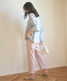 Feroux 【洗える】スタンドネックシャーリング ブラウス