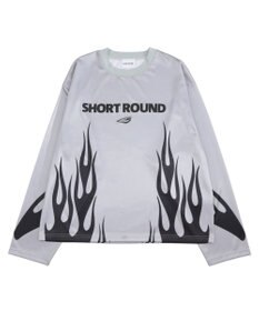 WEGO 【ユニセックス着用ITEM】ファイヤーパターンゲームロゴT（長袖）