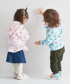 MIKI HOUSE HOT BISCUITS 【80-120cm】ビーンズ×乗り物 総柄ウインドブレーカー