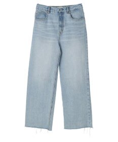 earth music&ecology ウ゛ィンテージ加工セルフカットワイドデニム