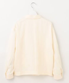 自由区 【XSサイズ～/洗える】ブライトリネンファイユ ジップアップブルゾン