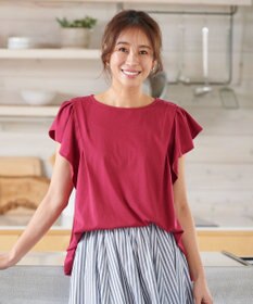 ANY 【接触冷感/UVケア/シワになりにくい】フレアスリーブ Tブラウス