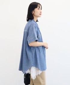 Green Parks シアーデニム２ＷＡＹビックドルマンシャツ