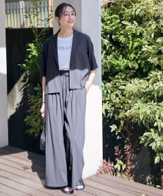 ANY L 【洗濯機可/接触冷感/UVケア】清涼リラックス半袖ジャケット