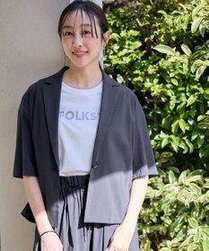 ANY L 【洗濯機可/接触冷感/UVケア】清涼リラックス半袖ジャケット