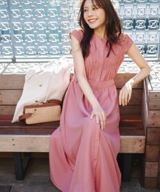 ANY SIS フロントボタンシャーリング ワンピース