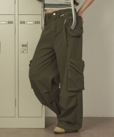 WEGO ポーチ付きウォッシュドカーゴパンツ